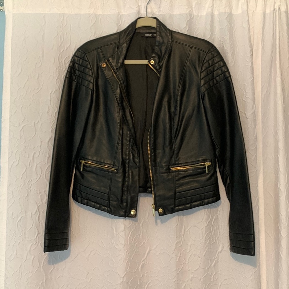 a.n.a Faux Leather Jacket w/ Gold Details